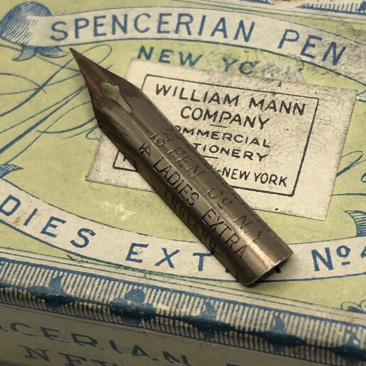 x2 Antique Spencerian Ladies Extra Pen Nib for Dip Pens