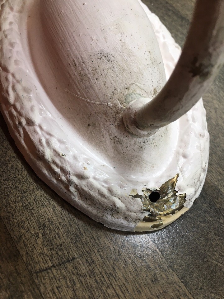 Art Deco stamped brass Electric Switched wall sconce W/ Shade Needs