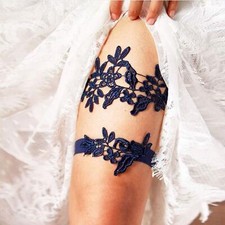 Bridal Garters Wedding Lace Floral Garter Flower Garter Stretch Bride Accesso...