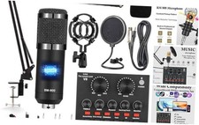Podcast Equipment Bundle, Audio Interface With All In One Live Sound Bm800-v8b