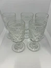 Vtg Anchor Hocking Wexford Water Goblets Set Of 5 Stemmed 6.5” 1960s