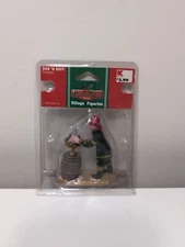 Lemax 2006 Rub 'N Buff Coventry Cove #62337 Fireman Rustic Barrel Gold Bell Wax