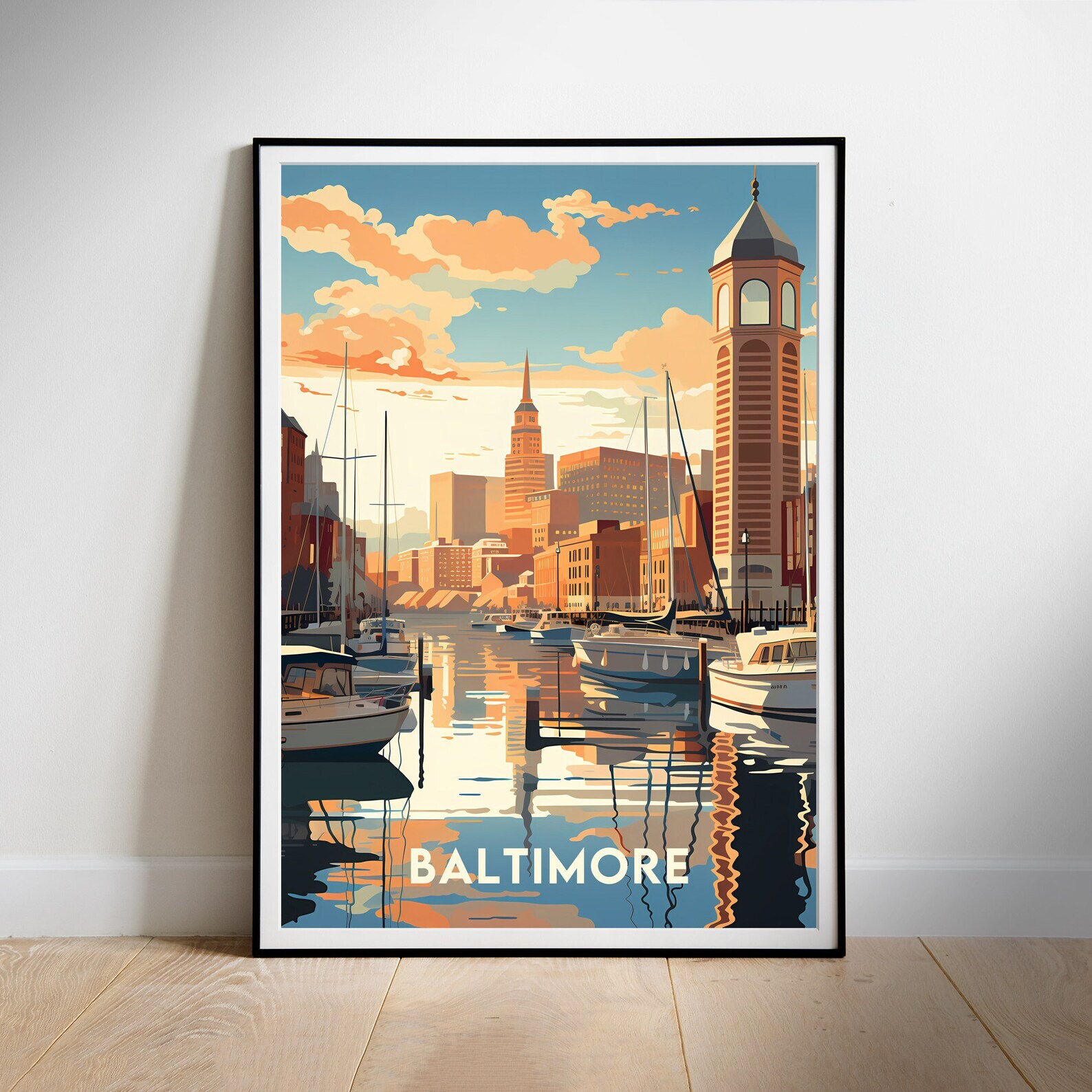 Baltimore Travel Print Printable Poster Home Decor Wall Art Instant Wedding