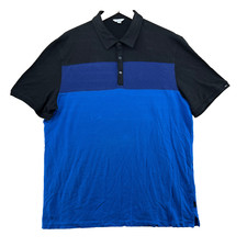 Calvin Klein Men's Size XL Blue Stretch Cotton Short Sleeve Polo Shirt