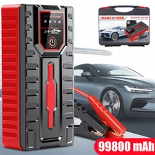 99800mAh Car Jump Starter Booster Power bank Battery Pack Smart Cable +Carry Box