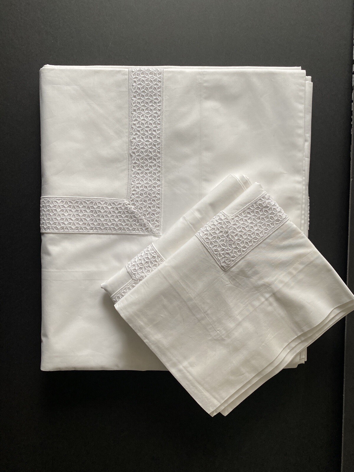 Pratesi sheets queen set Origami Lace Top Sheet , Bottom Fitted , 2 Std