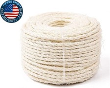Cuerda de sisal natural para gatos para reemplazar el poste rascador, 33 pies