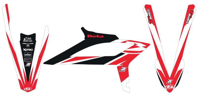 Kit déco Beta RR 2T 4T 2020-2022 Dream 4 design rouge et blanc