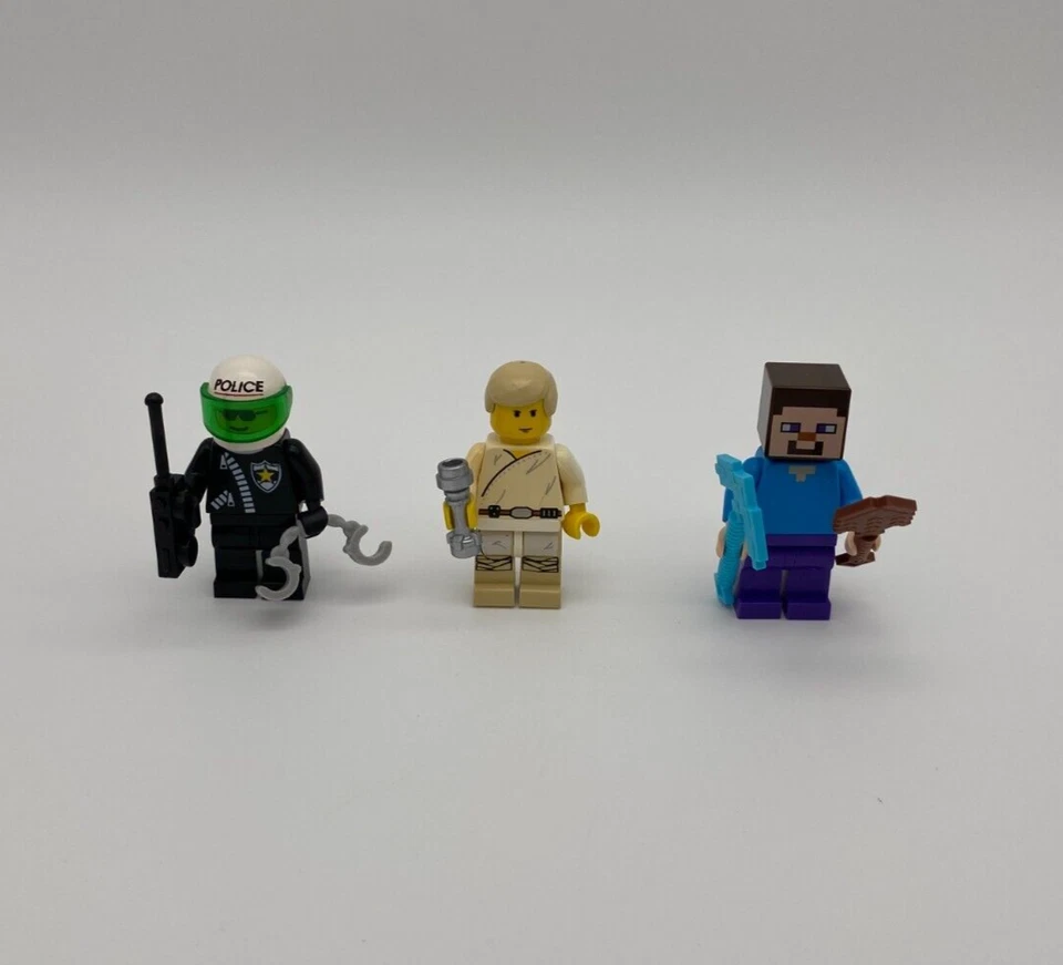 Lot of 5 LEGO Costume Minifigures Star Wars Luke MInecraft Steve Police Clown - Изображение 3 из 4