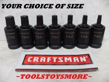 New Craftsman 12 Drive Impact Torx Bit Socket Your Choice Of Single Or Set