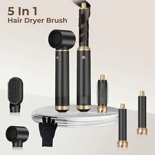 5 in 1 Electric Hair Dryer Blow Curler Set Detachable Styler Hot Air Brush Salon