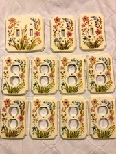 11 Floral Flower Plastic Outlet Switch & Double Gang light Plate Covers kitchen