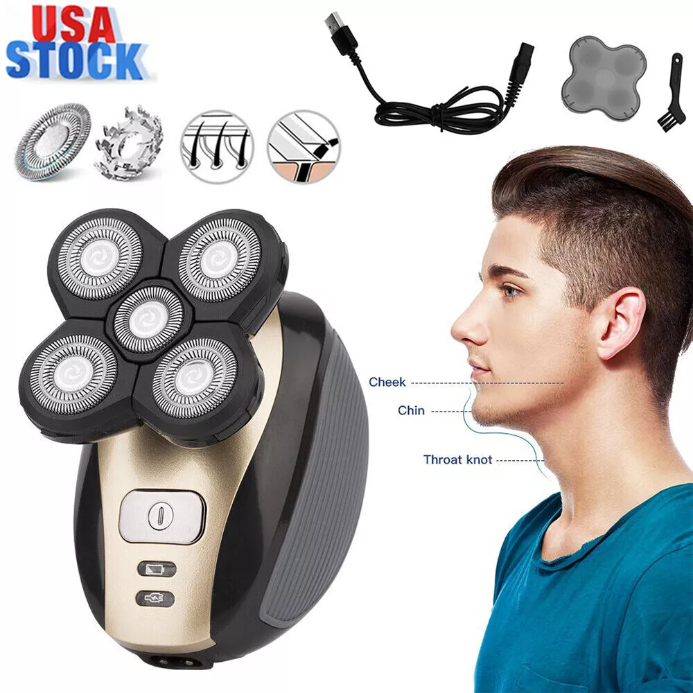 Rotary Electric Shaver 4D Rechargeable Bald Head Shaver Beard