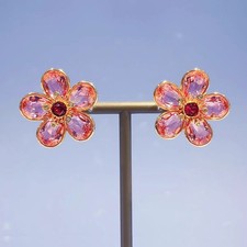 Swarovski Idyllia Pink Flower Earrings