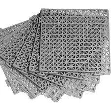 8Pack Rubber Mats with Holes 12â€ x 12â€ Non-Slip Drain Flooring Mat for Ho...