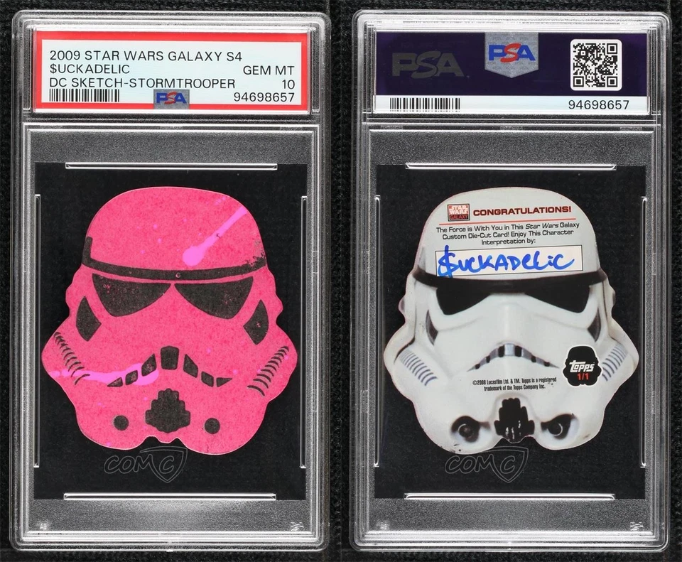 2009 Star Wars Galaxy Series 4 Shaped 1/1 $uckadelic PSA 10 Auto Sketch i1f - Image 3 of 3