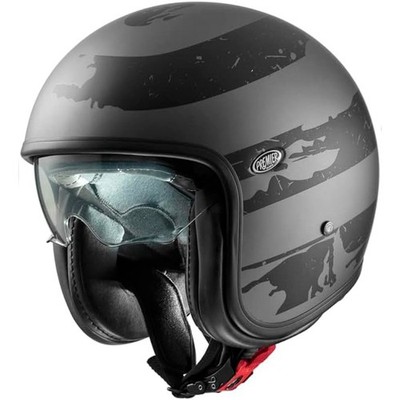 Premier VINTAGE EVO Jet Motorradhelm Vintage US 17 BM Cafe Racer, Carbonfaser