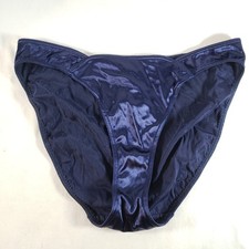 Victoria's Secret Second Skin Satin Bikini Large Deep Purple Blue NWT
