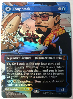 Tony Stark / Invincible Iron Man - FOIL Borderless - MTG Marvel Super Heroes 350