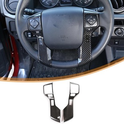 Car ABS Steering Wheel Moulding Cover Trim Stickers for Black Carbon Fiber 