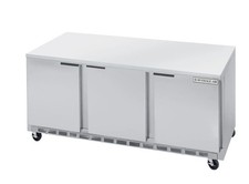 Beverage Air UCR72AHC 72" S/S Three-Section Undercounter Refrigerator