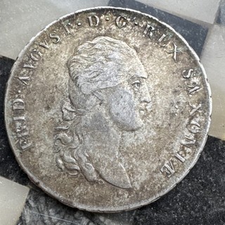 Sachsen Königreich 1 Taler 1812 SGH Friedrich August I. Silber Napoleonrand ALT