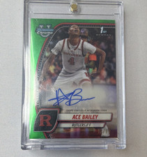 2024-25 Bowman Chrome Green Refractor Ace Bailey Auto /99 #1 Rutgers Rookie