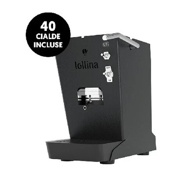 LOLLINA PLUS Kaffeepadmaschine Schwarz + 40 Cialde ESE 44 MM Espresso