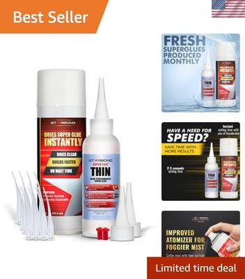Thin CA Glue with Activator Bundle - 4 Oz. & 6 Oz. for Professional Results