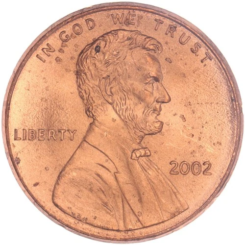 2002-P Lincoln Memorial Cent — photo from the most recent tracked eBay sale