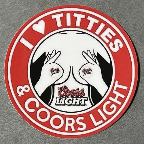 I Love Titties And Beer Sticker Funny Round Brewery Brewing Heart