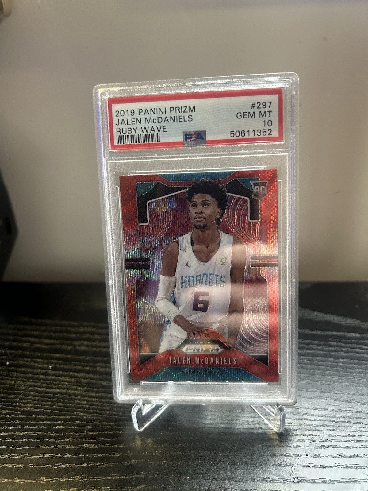 Jalen McDaniels 2019 Panini Prizm Ruby Wave PSA 10 Hornets