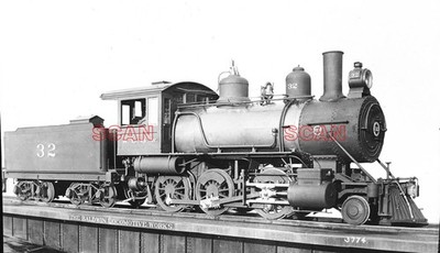 26AA594 NEG/RP 1900/1940er WABASH CHESTER & WESTERN RAILROAD 2-6-0 LOK #32
