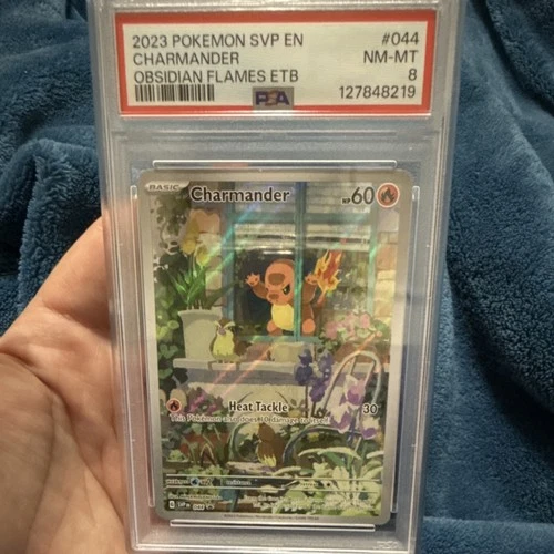 Pokémon Obsidian Flames ETB Charmander 044 Promo Holo PSA 8 2023 English
