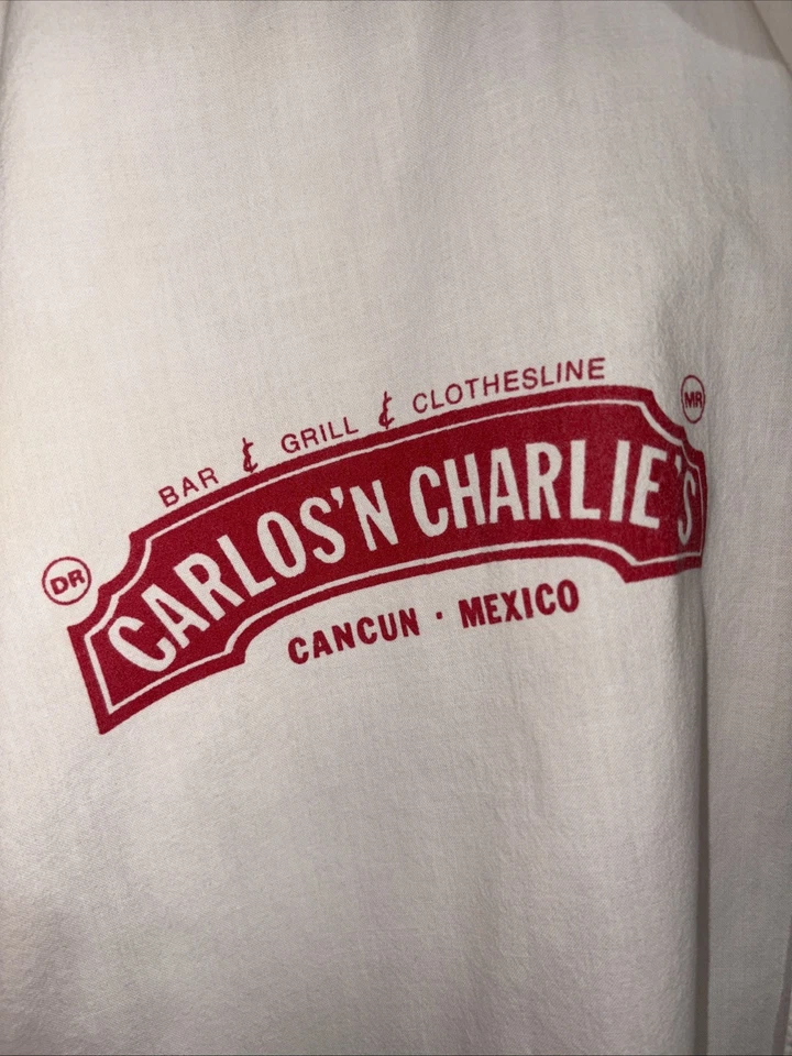 Camisa De Colección Carlos 'N Charlie's Moda Botón Delantero Blanca Mediados Años 90 Para Hombre M Foto 3 de 4