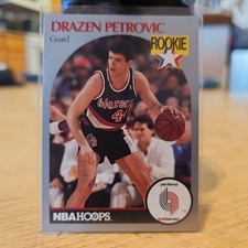 1990-91 NBA Hoops Drazen Petrovic #248 (RC) Portland Trailblazers Rookie Card. rookie card picture