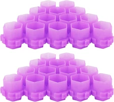 400 PCS Tattoo Ink Cups, Purple Honeycomb Shape Pigment Holder Cups with Base De