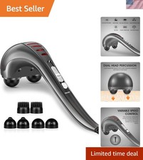 Handheld Neck Back Massager for Pain Relief Deep Tissue, Electric Double Head...