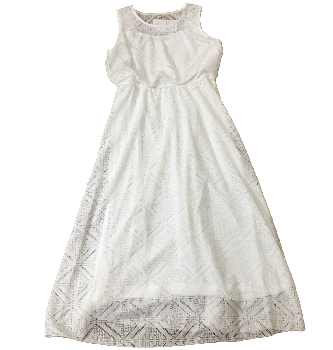 Kings Road Womens Maxi Dress Sz L White Eyelet Sleeveless Romantic NWT |  eBay