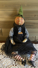 Joe Spencer Halloween Pumpkin Head Gathered Traditions Girl Doll