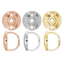 14K Solid Gold Earring Back Threaded 5.3 mm Pad 2pcs