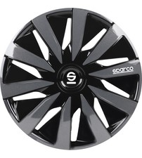 SET 4 COPRICERCHI AUTO SPARCO "LAZIO" NERO/GRIGIO, 16" POLLICI - SPC1691BKGR