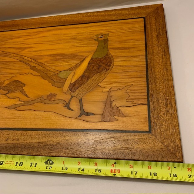VTG Wall Art Pheasant Wildlife Old World Decor Loge Cabin Wood USA Study Gift