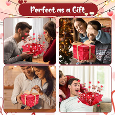 Red Butterfly Explosion Gift Box with Lid, DIY Unique Exploding Surprise Love...