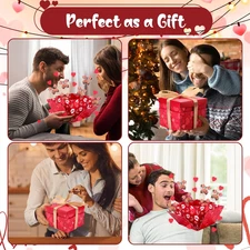 Red Butterfly Explosion Gift Box with Lid, DIY Unique Exploding Surprise Love...