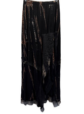 Vtg 90s Y2K Faux Wrap Maxi Skirt M Whimsigoth Fairy Grunge Romantic Sheer Open