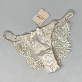 Agent Provocateur Stephanee Ivory Silk Brief AP2 Small NWT