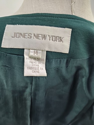 Jones New York Women's Green Silk Blazer Jacket 14 - Picture 5 of 6