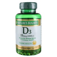 Nature's Bounty Vitamin D3-1000 IU, Rapid Release Softgels, 250 Count Pack of