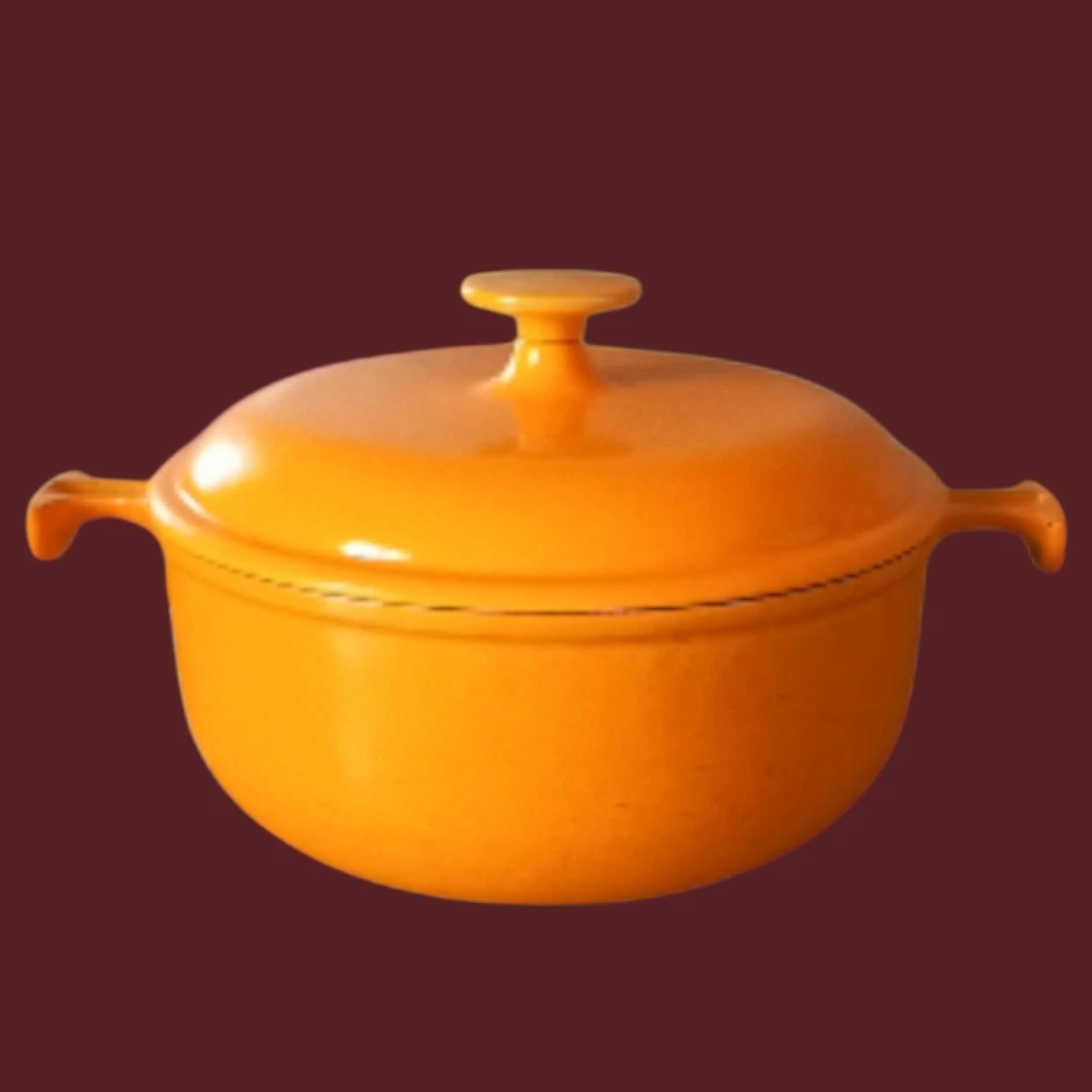 Lot 2 Casseroles Cousances Le Creuset Vintage Jaune - 20 Et 18 Cm